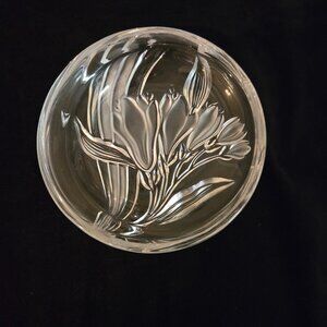 Mikasa floral Parisian glass candy dish
